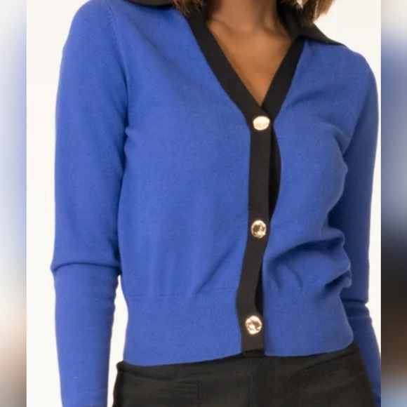 Area Stars X Bloomingdales Blue and Black Women's Cardigan. Sz M NWT - Picture 4 of 9